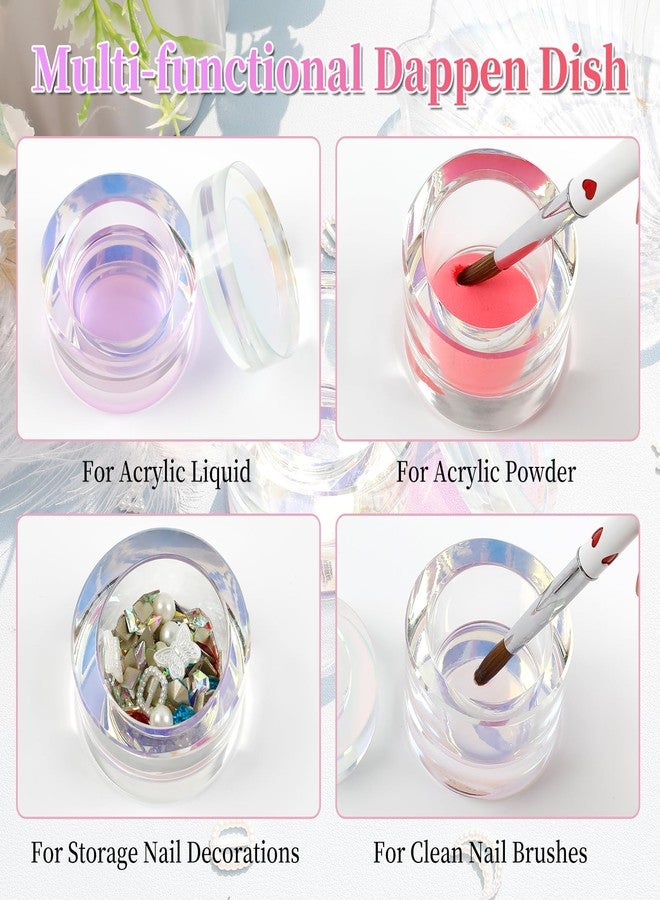 BOMOQING Nail Dappen Dish with Lid, Crystal Monomer Dish for Acrylic Nails, 30ml Monomer Holder Container for Holding Acrylic Liquid & Powder, Glass Crystal Cup for Acetone for Nail Decor(Colorful) - Image 5